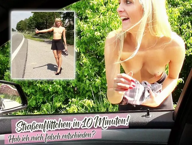 Ich lasse mich als Straßenflittchen abholen und werde im Auto besamt