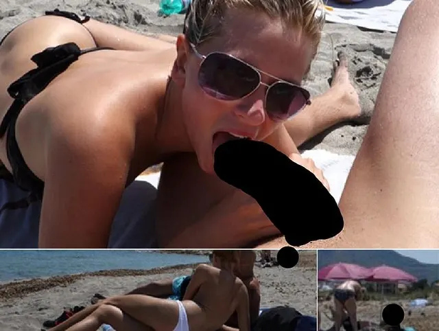 Ich lutsche seinen Schwanz am Strand und lasse mir ins Gesicht spritzen, während ein fremdes Paar zusieht